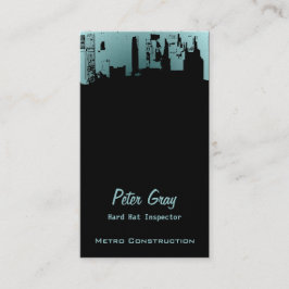 Tarjeta De Visita Medianocha Abajo Ciudad Nueva Gris Gris G