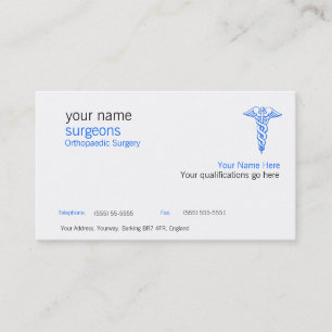 Tarjeta de visita médica - bilateral simple