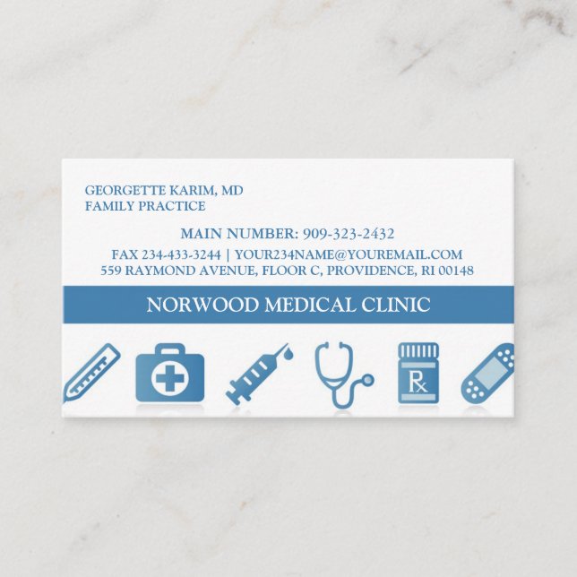 Tarjeta de visita médica con cita (Anverso)