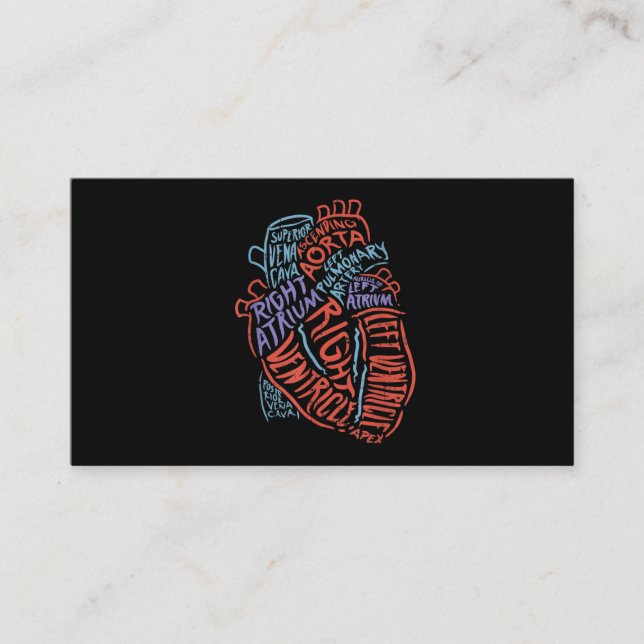 Tarjeta De Visita Médica de Anatomía Especializada en el Corazón Bio (Anverso)