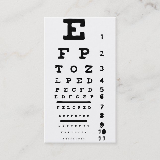 Tarjeta De Visita Médica de la Clínica de Visión Opticist Business (Anverso)