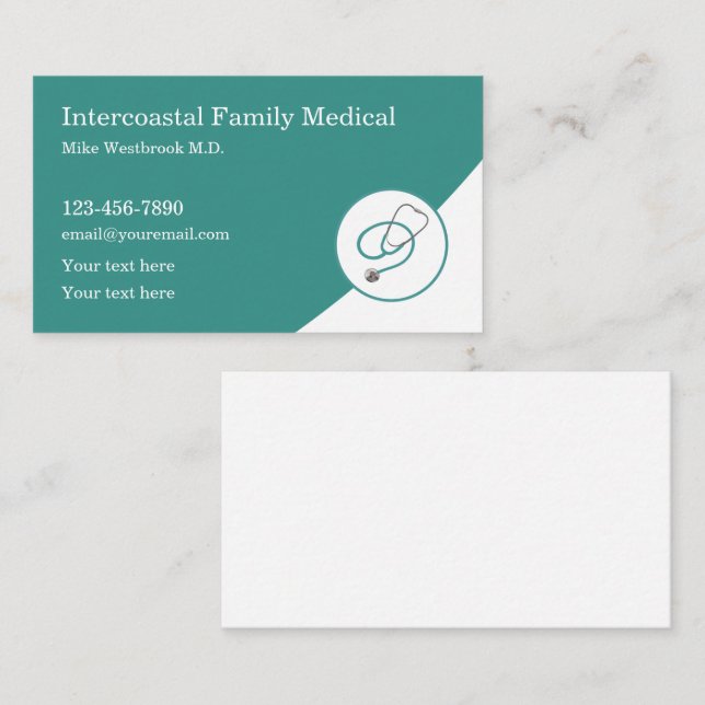 Tarjeta De Visita Médica de la Oficina Médica (Anverso / Reverso)