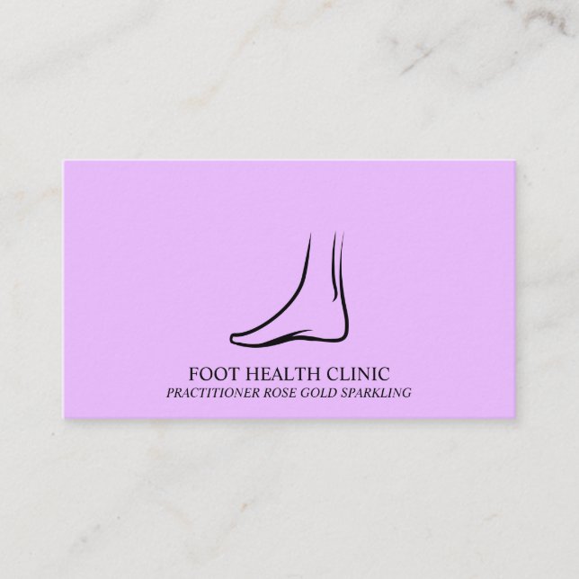 Tarjeta De Visita Médica de practicante de podiatría Purple Simple F (Anverso)
