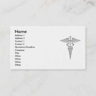 Tarjeta de visita médica del caduceo