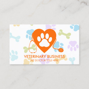 Tarjeta De Visita Médica del Mascota de la pata veterinaria