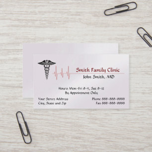 Tarjeta de visita médica del símbolo del médico