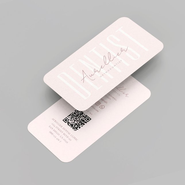 Tarjeta De Visita Médica Dentista Moderno Cirugía Dental Pearl Pink (Modern Dentist Doctor Dental Surgery Pearl Pink Business Card
)