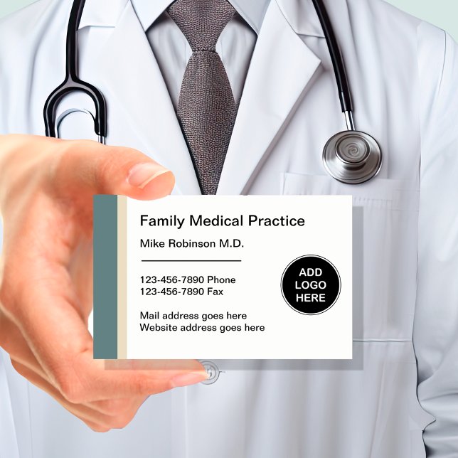Tarjeta De Visita Médica familiar de la Oficina médica (Doctor Business Cards by Custom Business Templates)