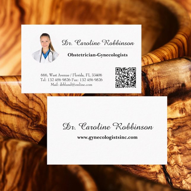 Tarjeta De Visita médica fotográfico personalizado minimalista códig (Subido por el creador)