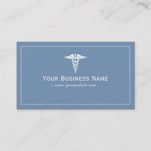Tarjeta de visita médica llana azul simple
