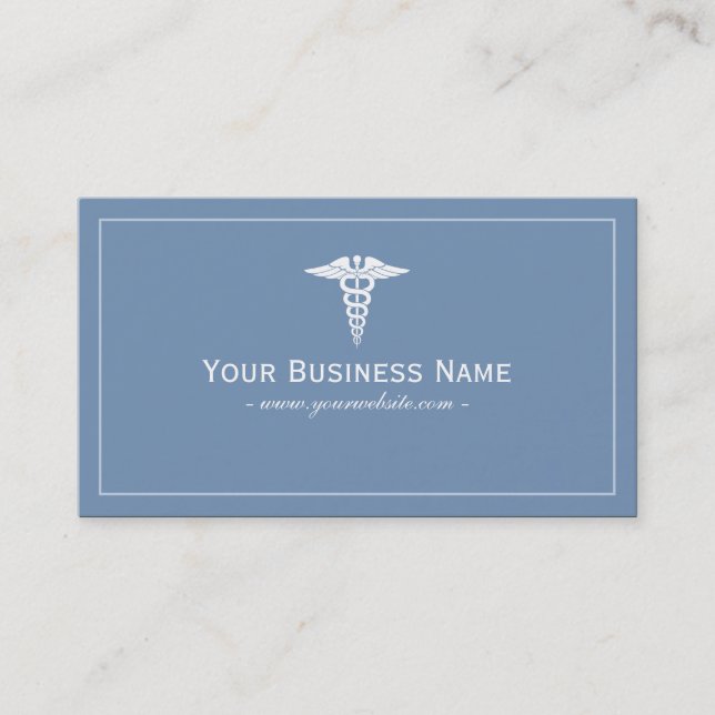 Tarjeta de visita médica llana azul simple (Anverso)