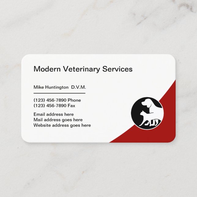 Tarjeta De Visita Médica Mascota Servicios veterinarios (Anverso)