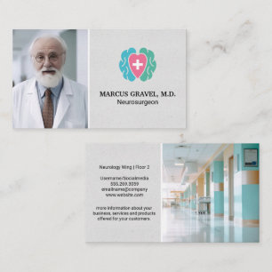 Tarjeta De Visita Médica Médico de Edad Avanzada   Ala de hospital