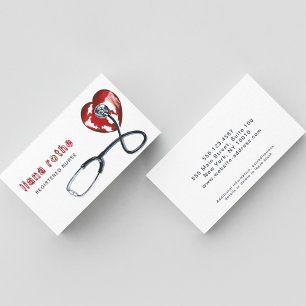 Tarjeta De Visita Médica médico Enfermera estetioscopio Corazón
