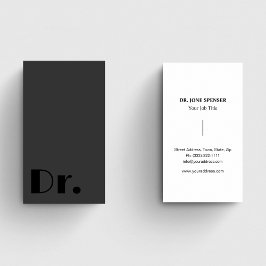 Tarjeta De Visita Médica médico negro y gris