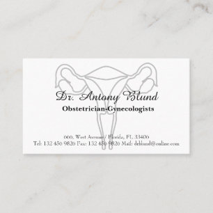Tarjeta De Visita Médica Obstetricista OBGYN Elegante Uterus Cervix