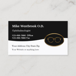 Tarjeta De Visita Médica oftalmólogo elegante Tema de la visión