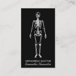 Tarjeta De Visita Médica ortopédico de Skeleton negro