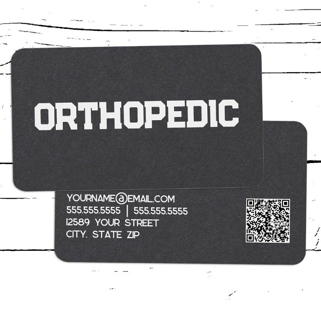 Tarjeta De Visita Médica ortopédico Personalizado QR (Orthopedic Custom QR Business Cards)