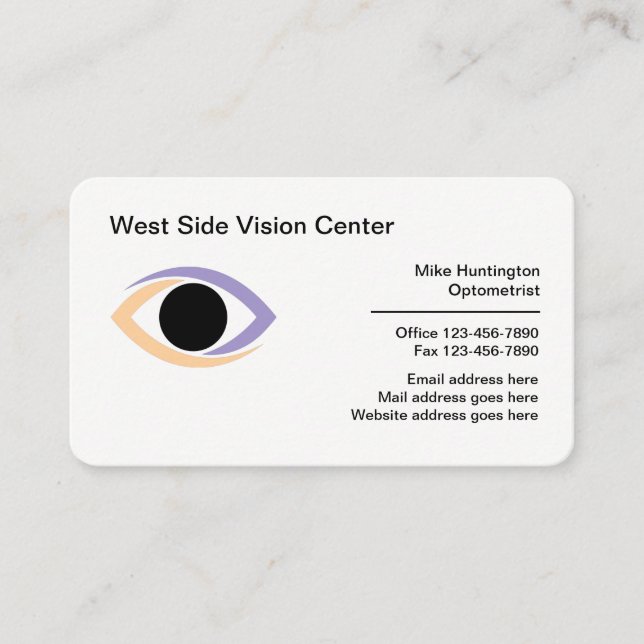 Tarjeta de visita médica para optometristas (Anverso)
