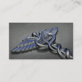 Tarjeta de visita médica profesional del caduceo