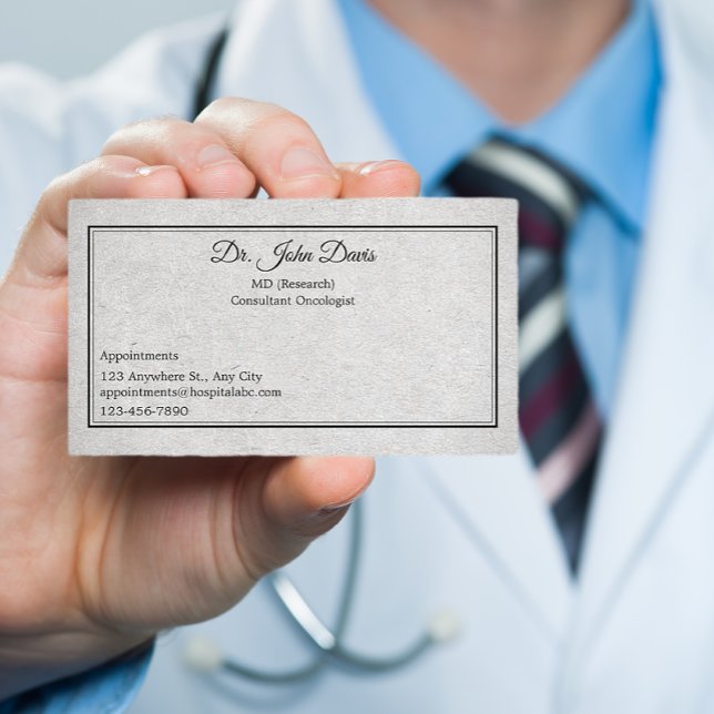 Tarjeta De Visita Médica profesional Gray Black Personalizado (Subido por el creador)