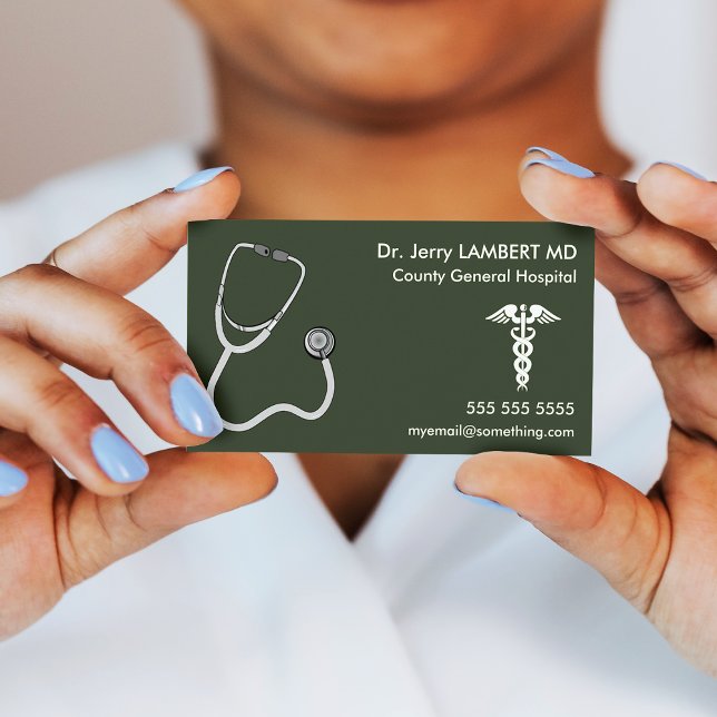 Tarjeta De Visita Médica Stethoscope Green (Subido por el creador)