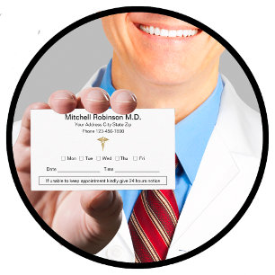Tarjeta De Visita Medical Appointment Business Card Template