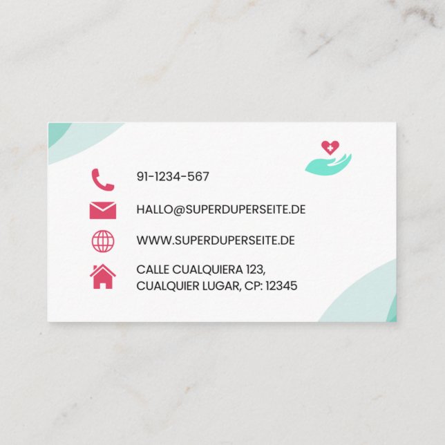 Tarjeta De Visita Medical Doctor (MD) business card (Reverso)