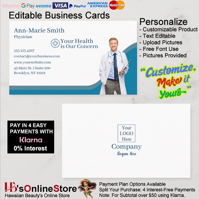 Tarjeta De Visita Medical Health Blue Physician Wave Uniform Scrubs  (Medical Health Blue Physician Wave Uniform Scrubs Business Card.)