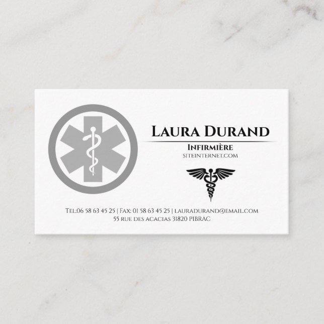 Tarjeta De Visita Medical Nurse Business Cards (Anverso)