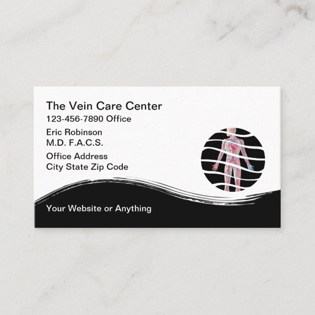 Tarjeta De Visita Medical Vein Clinic Business Cards (Anverso)