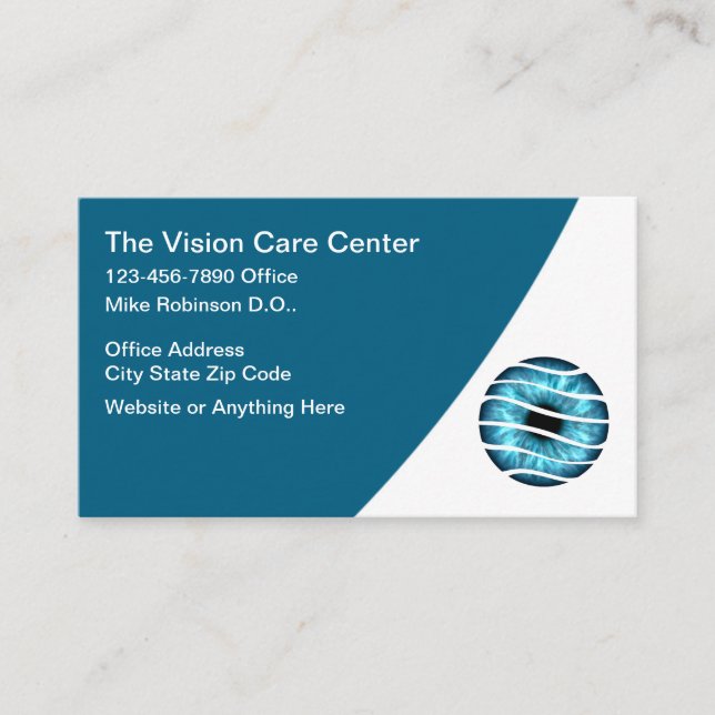 Tarjeta De Visita Medical Vision Care Eye Theme (Anverso)