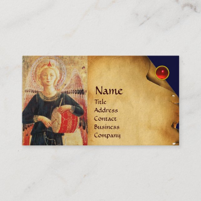 TARJETA DE VISITA MEDICAMENTOS DE JUEGO DE ÁNGEL MUSICAL (Anverso)