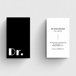 Tarjeta De Visita Médicas Elegantes médicos blancos y negros