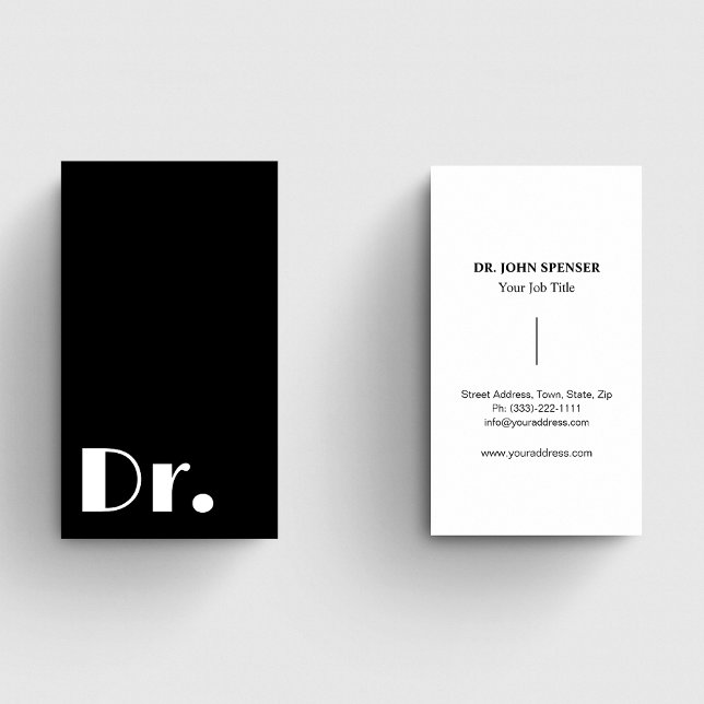 Tarjeta De Visita Médicas Elegantes médicos blancos y negros (Subido por el creador)