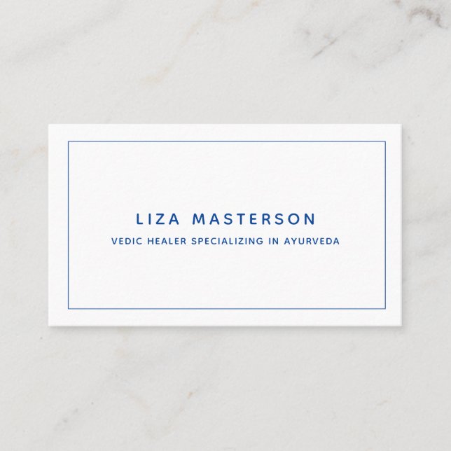 Tarjeta De Visita Medicina alternativa blanca de la Marina Azul Míni (Anverso)