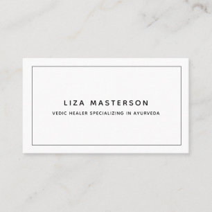 Tarjeta De Visita Medicina alternativa mínima para curadores blancos