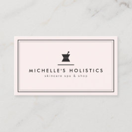 Tarjeta De Visita Medicina holística apotecaria clásica rosa pálido