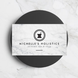 Tarjeta De Visita Medicina holística apotecaria moderna Marble blanc