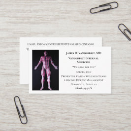 Tarjeta De Visita Medicina interna del cuerpo humano del internista