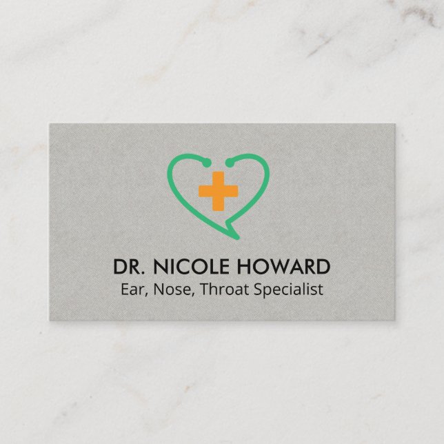 Tarjeta De Visita Medicina Stethoscope | Salud | Médico (Anverso)