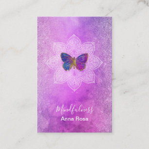 Tarjeta De Visita *~* Medición, atención Mandala Mariposa Reiki