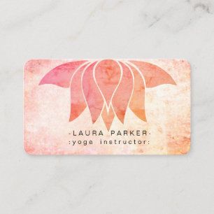 Tarjeta De Visita Medición de yoga de color de agua rosa Lotus flor