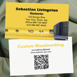 Tarjeta De Visita Medición del código QR profesional de madera de ci