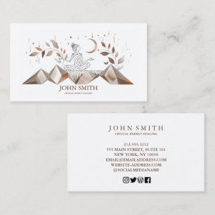 Tarjeta De Visita Medición espiritual de Crystal Energy Healer Chakr