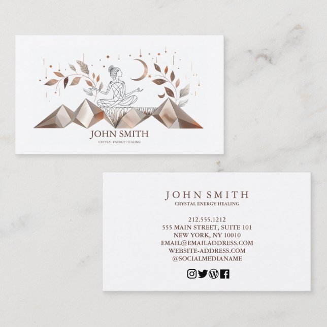 Tarjeta De Visita Medición espiritual de Crystal Energy Healer Chakr (Anverso / Reverso)