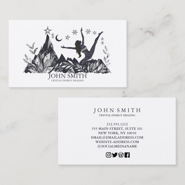 Tarjeta De Visita Medición espiritual de Crystal Energy Healer Chakr (Anverso / Reverso)