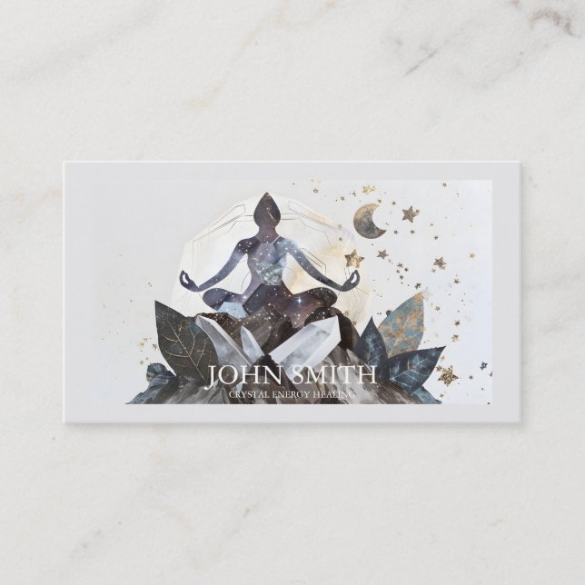 Tarjeta De Visita Medición espiritual de Crystal Energy Healer Chakr (Anverso)