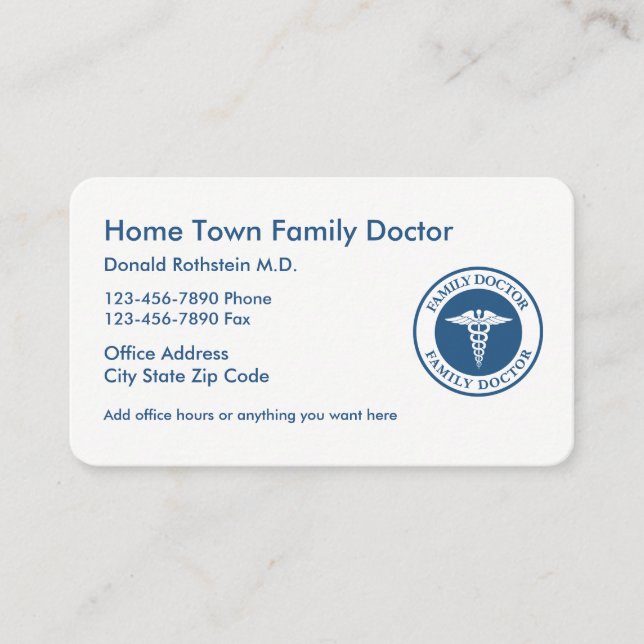 Tarjeta De Visita Médico de cabecera moderno (Anverso)